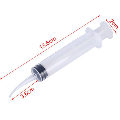 50 Seringas Descartáveis de Irrigação Dental com Ponta Curva 12ml para Uso Odontológico Material Odontológico Diâmetro da Ponta 1.9mm