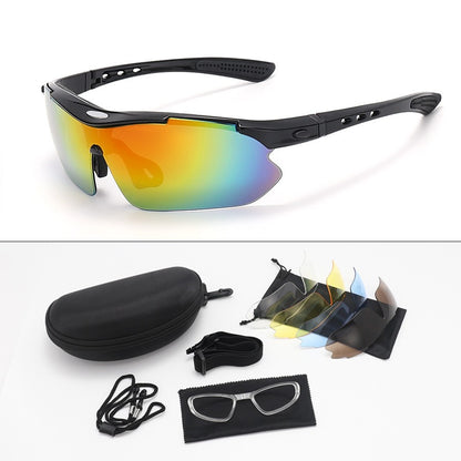 New 5 Lens Set Polarized Tactical Goggles Men Outdoor Sports Windproof Dustproof Climbing Glasses Safety Protective Glasses