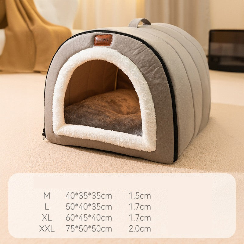Cama de Cachorro de Inverno Autorrequecível Casa de Filhotes Aconchegante Tenda de Dormir para Gatos Caverna para Gatos Camas Ninho de Gatinhos Interno Cabana de Canil para Cães Gatos Pequenos e Médios