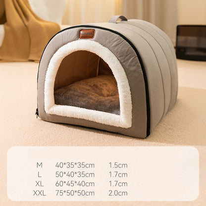 Cama de Cachorro de Inverno Autorrequecível Casa de Filhotes Aconchegante Tenda de Dormir para Gatos Caverna para Gatos Camas Ninho de Gatinhos Interno Cabana de Canil para Cães Gatos Pequenos e Médios