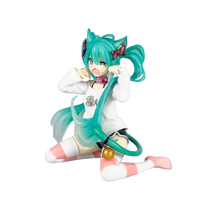 Animação Anime Linda Garota Hatsune Miku Artesanal Diabo Hatsune Miku Orelha de Gato Hatsune Miku Fofa Artesanal Modelo de PVC Decorações