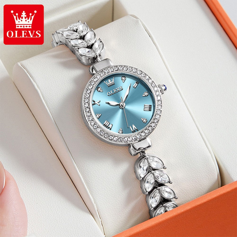 OLEVS 9971 Women Watch Luxury Brand Quartz Watch Fashion Unique Design Diamond Mermaid Bracelet Dress Watch Women Elegant Watch