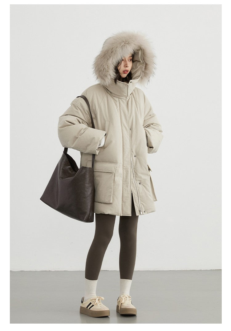 CHIC VEN Women Down Coats Solid Outdoor Loose Casual Down Jacket  Thickened Parka Jackets Female Overcoat Autumn Winter 2023