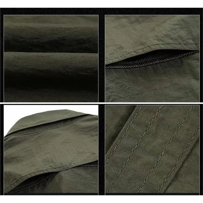 2025 Summer Cargo Shirts for Men Short Sleeve 2-Pocket Outdoor Casual Shirt Quick-dry Tops Lapel Single-Breasted Men's Shirts