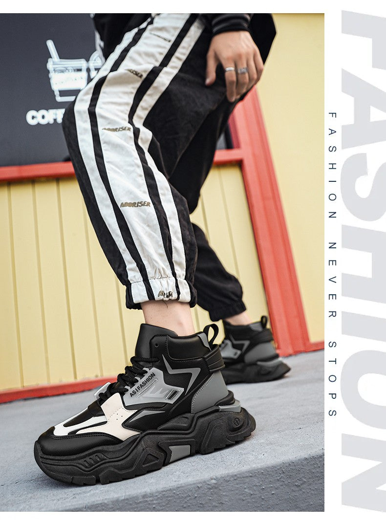 Fashion Thick Soled Men's Sneakers Height Increasing Shoes Casual Sports Shoes Versatile Men's Shoes Platform Skateboard Shoes