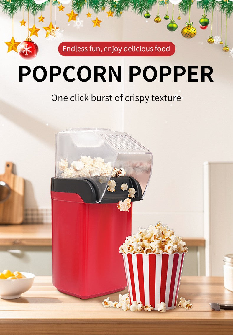 Electric Portable Popcorn Maker Fully Automatic Home Popcorn Popper Hot Air Popcorn Machine Healthy No Oil Mini Popcorn Maker