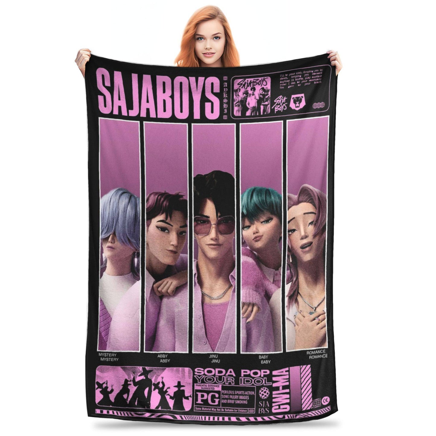 Kpop Demon Hunters Zoey Huntrix Blankets  Plush Vintage Soft Throw Blankets for Bedspread Summer,