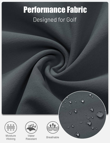 TACVASEN Golf Pants Men Stretch Lightweight Quick Dry Work Pants Waterproof Flat Front Dress Pants with 5 Pockets 30"/32"/34";;VERDADEIRO;;"Dark Grey,40W-32L
