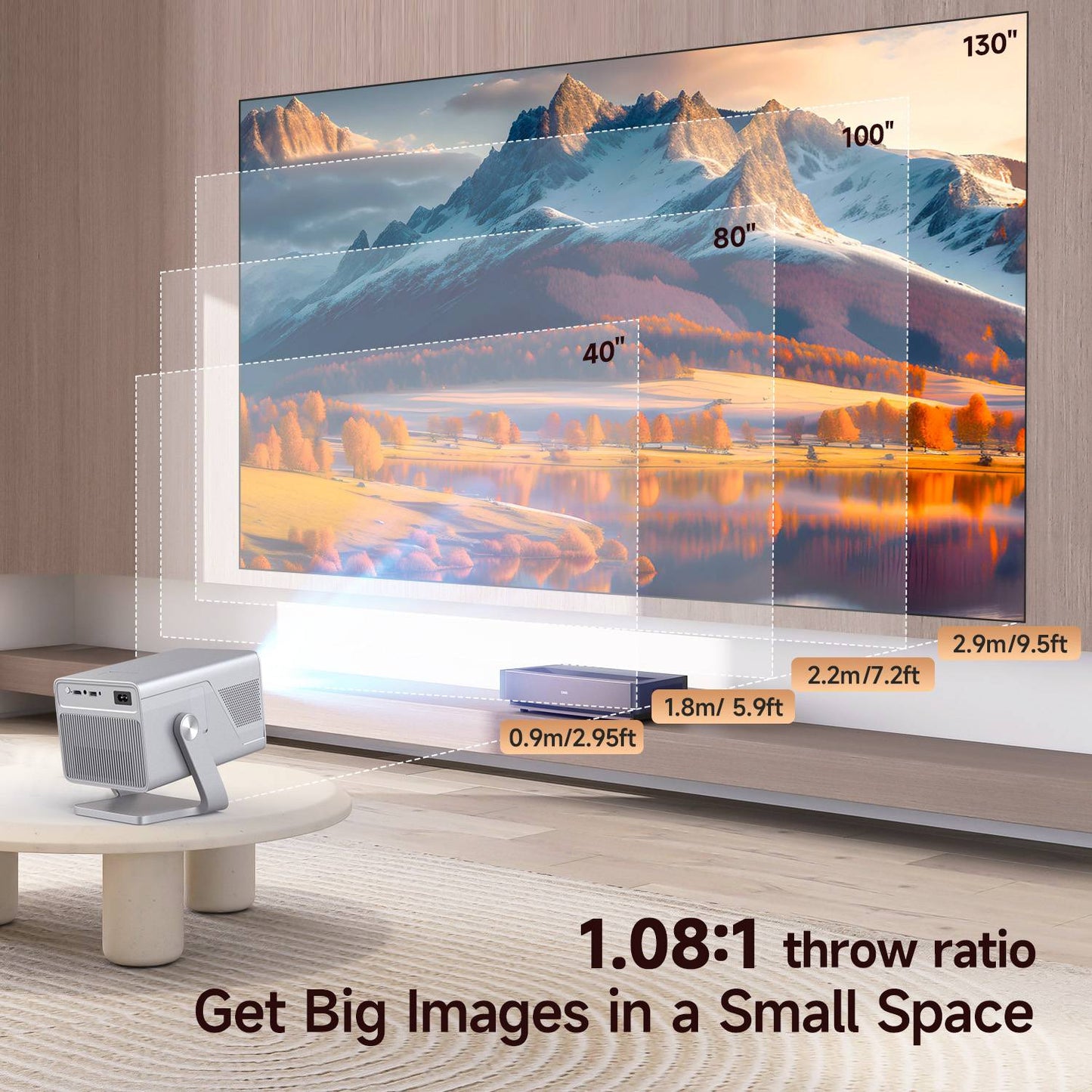 Magcubic 8K Suporte HD 1080P 1000ANSI Projetor X7 Com Alto-falante de 5W Android 14 WiFi6 BT5.4 Projetor de Home Theater e Vídeo para Uso Externo