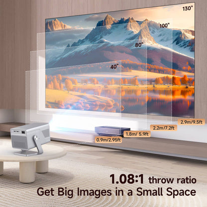 Magcubic 8K Suporte HD 1080P 1000ANSI Projetor X7 Com Alto-falante de 5W Android 14 WiFi6 BT5.4 Projetor de Home Theater e Vídeo para Uso Externo