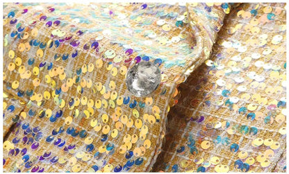 High-quality Sequined Suits Men Clothing Gold / Silver Autumn / Winter New Male Wedding Banquet Party Dress Blazer and Pant