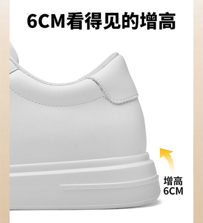 Heightening Casual Shoes Fashion PU Leather Elevator Shoes for Men 6cm 8cm 10cm Invisible Height Increase White Sneakers Cortex