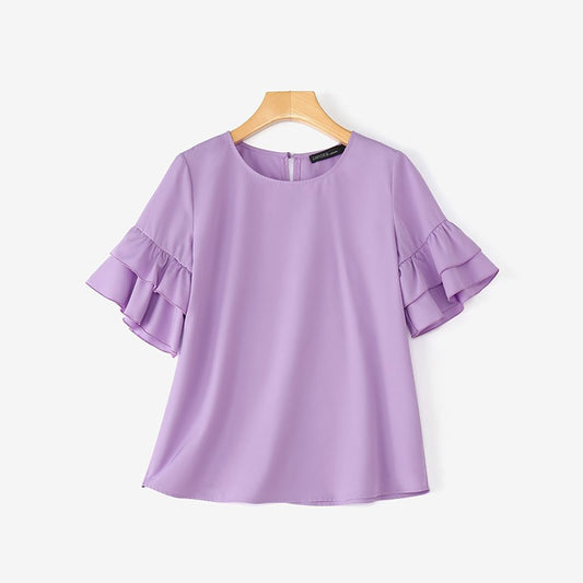 2025 Elegant Office Lady Blouses ZANZEA Summer O Neck Short Sleeve Blouse Women Stylish Solid Holiday Shirt Female OL Work Tops