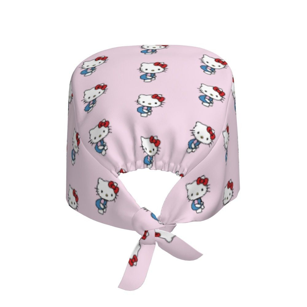 Custom Hello Kitty Medical Staff Scrubs Hat Women Men Cartoon Chara For Chef Hat Scrub Caps