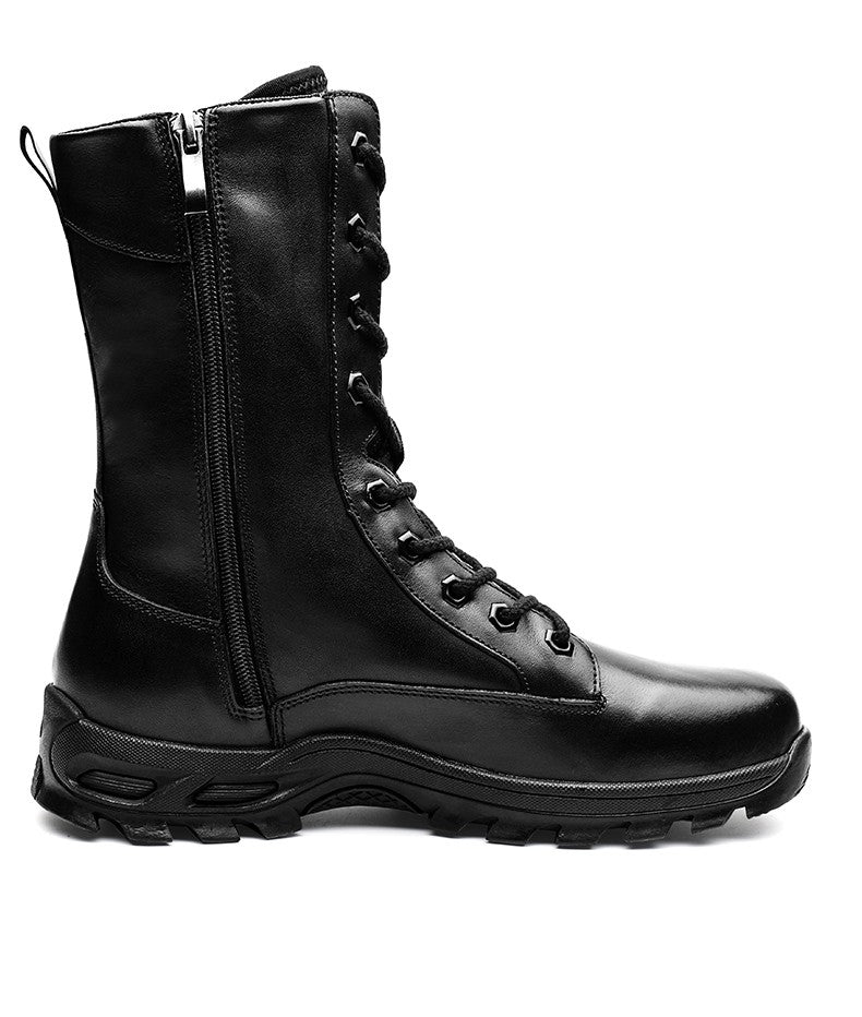 Botas de Couro Genuíno Masculinas de Cano Curto Botas Masculinas de Inverno de Couro com Pelo Quente para Exército Caça Sapatos Masculinos Botas Casuais Pretas