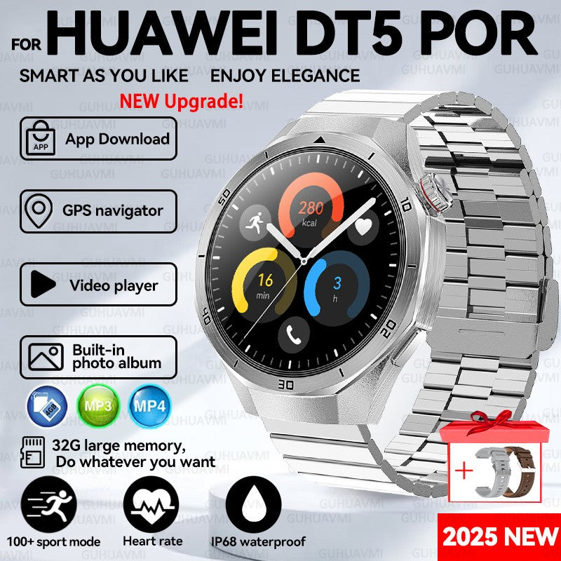 2025 New For HUAWEI GT 5 Pro 32Gb Memory SmartWatch AGPS Beidou Navigation Sapphire Screen HD Video Bluetooth Call SmartBracelet