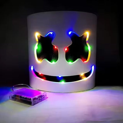 Fashion Luminous LED Mask DJ Costumes Accessories Glow Supplies Neon Light Marshmallow Mask For Music Festival Nightclub Dance
