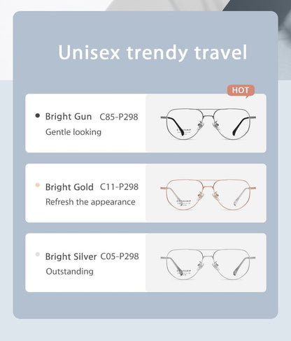 Pure Titanium Reading Glasses Women Prescription Optical Lenses Myopia Eyewear Men Blue Light Blocking Computer Eyeglasses Frame