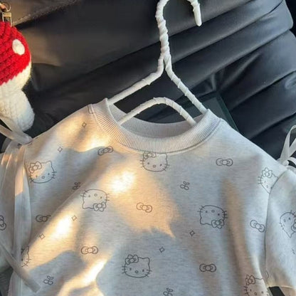 SANRIO Baby Girl Clothes Set Autumn Kid Sweatshirts Pullover Sweet Hello Kitty Top & Leggings Pants 2pcs Suit Children Tracksuit