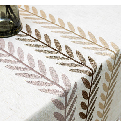 Embroidery Round Tablecloth, Cotton Linen Flower Dust Proof Table Cover, for Kitchen Dining Room,Party,Birthday Tabletop Decor