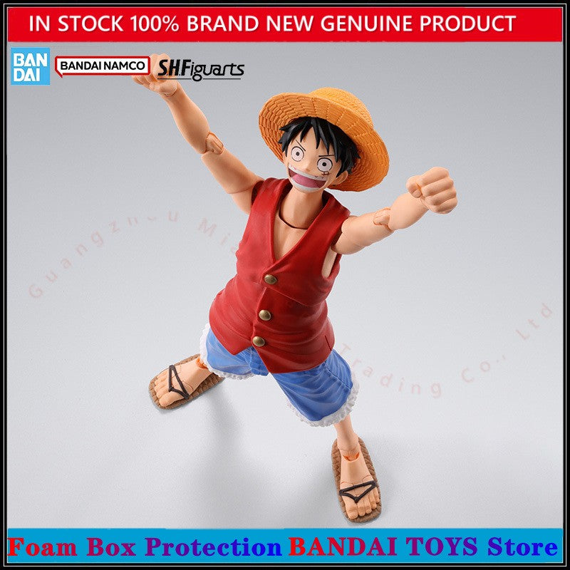 Atacado Bandai 100% Genuíno One Piece Kit Modelo Anime Figures SHF Monkey D Luffy Romance Dawn Action Figure Coleção Modelo