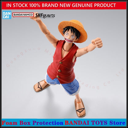 Atacado Bandai 100% Genuíno One Piece Kit Modelo Anime Figures SHF Monkey D Luffy Romance Dawn Action Figure Coleção Modelo