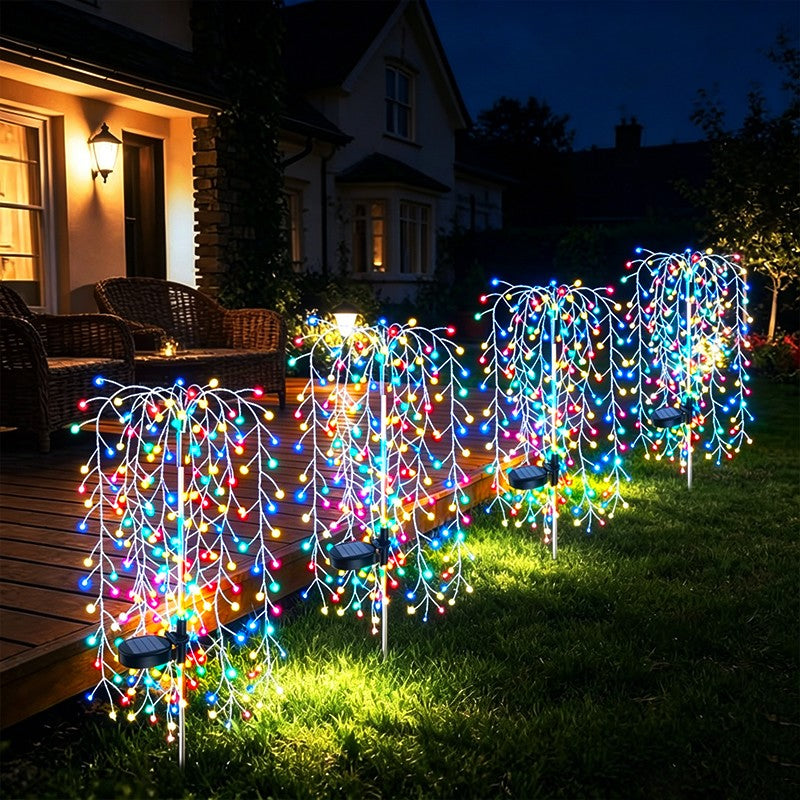 Firework LED Solar Garden Lights Waterproof Outdoor Courtyard Christmas Decor Fairy Lights for Patio Pathway Street Porch