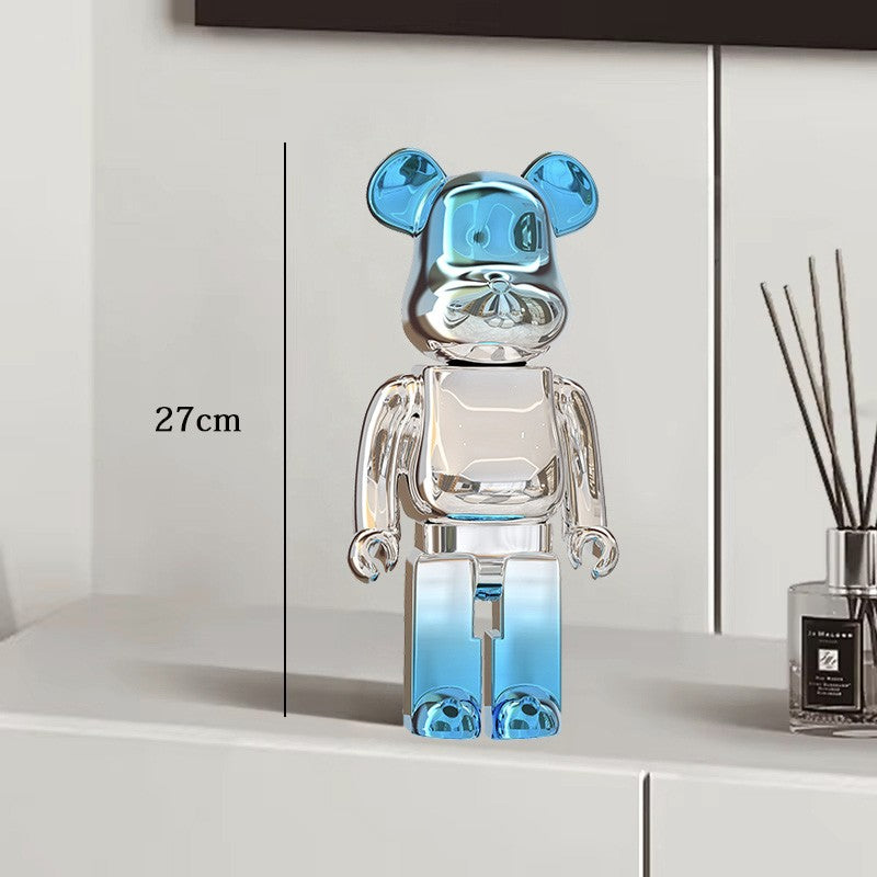 Estátua Urso Graffiti 27cm Bloco Tinta Urso Decoração Enfeites de Resina para Desktop Decoração de Casa Sala de Estar Urso Escultura de Chão Presentes
