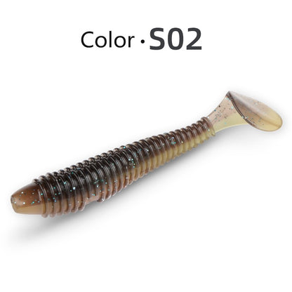Iscas de Pesca MEREDITH Swing Impact FAT 75mm 85mm 180mm Iscas com Cauda de Remo Wobbler Isca Macia de Pesca para Baixo Isca de Silicone