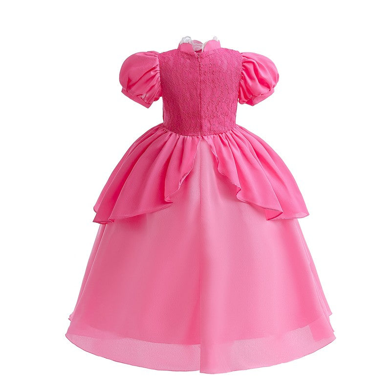 Kids Rosalina Peach Princess Dress Girls Halloween Disguise Cosplay 2026 New Movie Costume Birthday Vestido Halloween Carnival