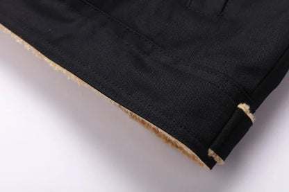 New Winter Men's Bomber Jacket High-quality Plush Thicken Wool Cargo Jackets Lapel Button-up Thick Warm Coat for Men Outwear 5XL