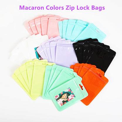 100pcs One Side Clear Laser Shiny Aluminum Foil Zip Lock Bags  Reflective Holographic Self-sealing Pouch for Fashion Accessories