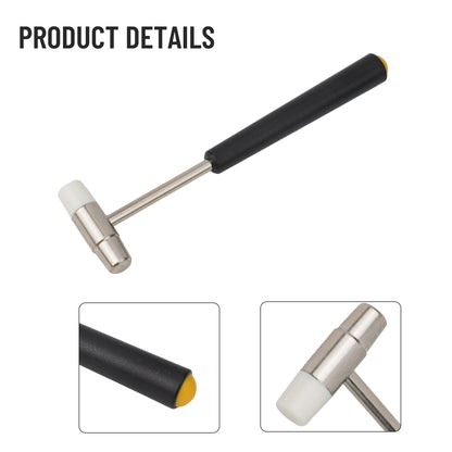 1 Martelo Pequeno Ferramenta de Reparo DIY Martelo de Borracha de Metal Martelo Portátil de Cabeça Dupla Para Reparo de Joias e Relógios Ferramentas Manuais