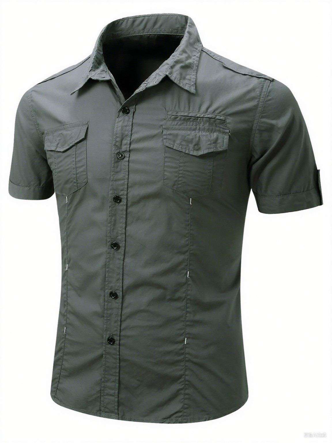 New Fashion 2025 Men's Casual 100% Cotton Military Tactical Shirt Summer Short Sleeve Solid Color Cargo Work Shirts with Pocket