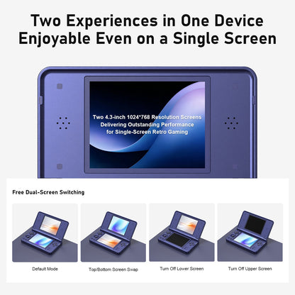 Anbernic RG DS Plus Retro Handheld Game Console Linux 4.3" IPS 1024*768 Dual-Screen 4000mAh Game Player Bluetooth WiFi Streaming