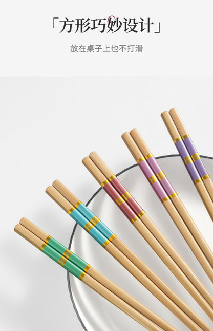 Conjunto de Hashis de Bambu Natural, Utensílios de Mesa Domésticos de Alta Qualidade, Sem Tinta e Sem Cera