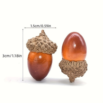 Realistic Artificial Acorns | Mixed Brown Tones Decor for DIY Crafts, Thanksgiving Halloween Christmas Home Party Decorations