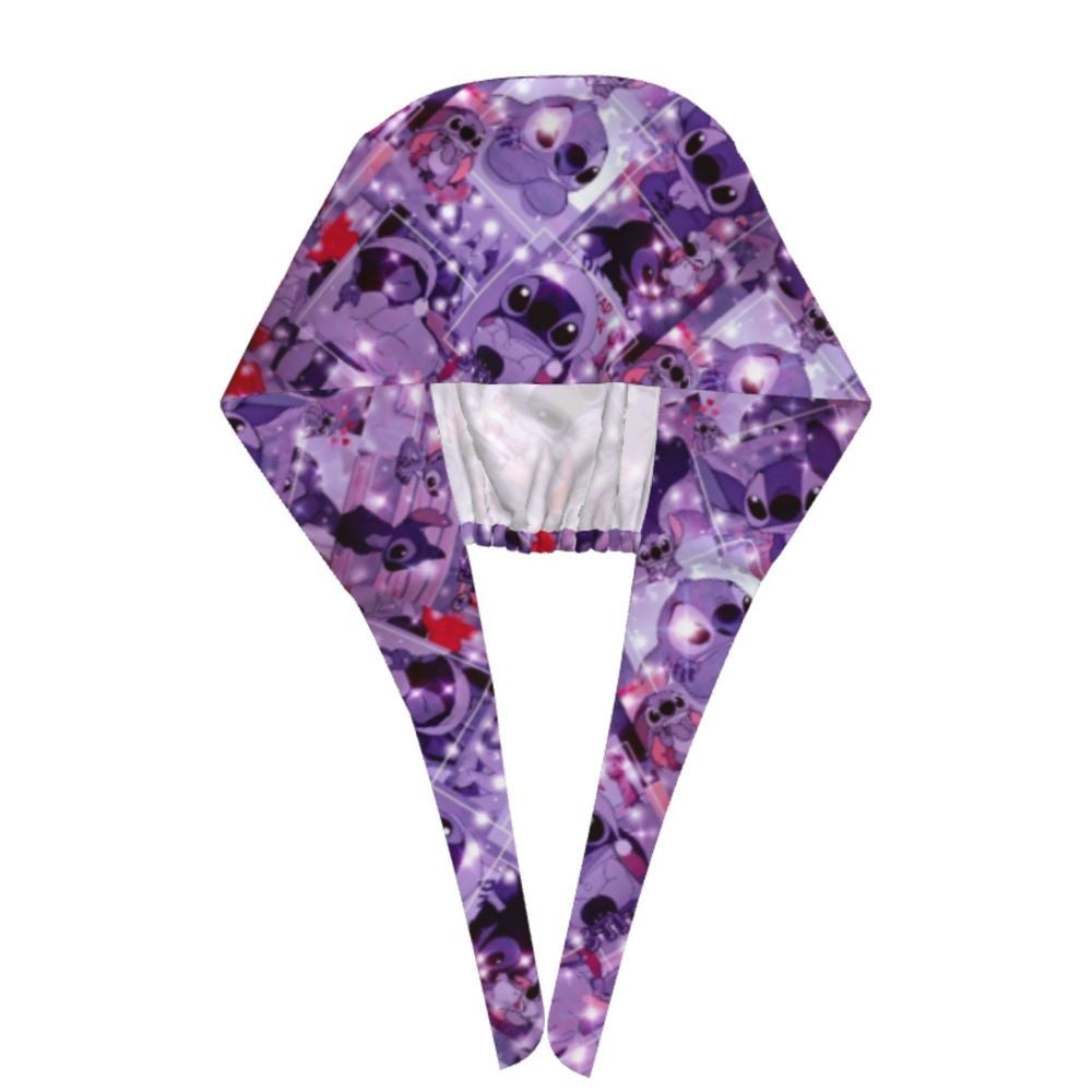 Custom Retro Cartoon Cleaning Working Cap Comfortable  Stitch Ohana Scrub Cap Surgicals Hat Nurse Scrubs Hat For Dentist