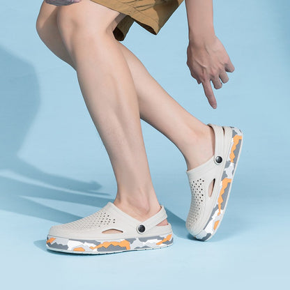 New Men's Sandals Driver Shoes EVA Light Slippers Unisex Colorful Camouflage Decoration Summer Beach Shoes Zapatos Hombre