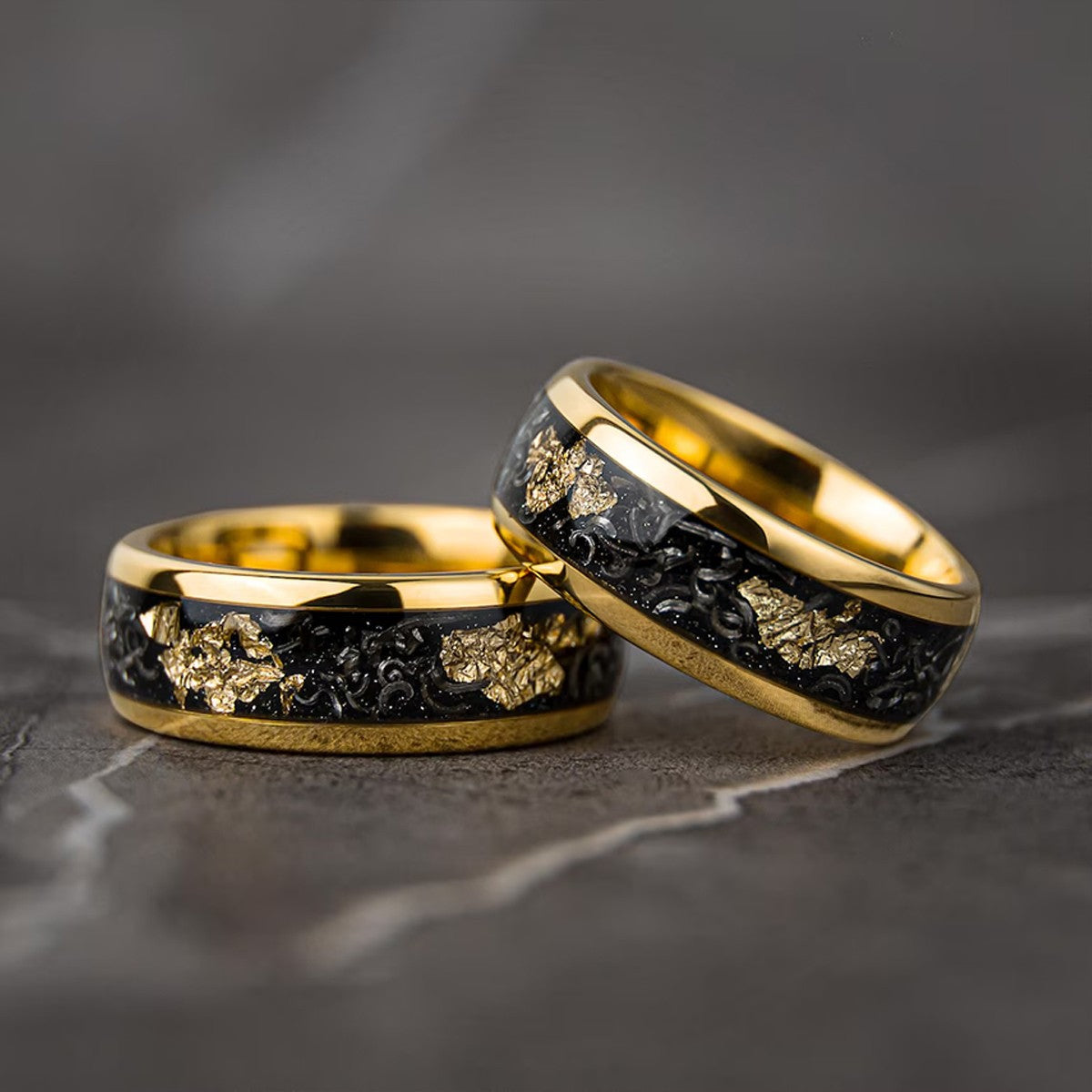 Anel de tungstênio meteorito 8MM anéis masculinos de noivado joias da moda alianças de casamento masculinas anéis de noivado presentes