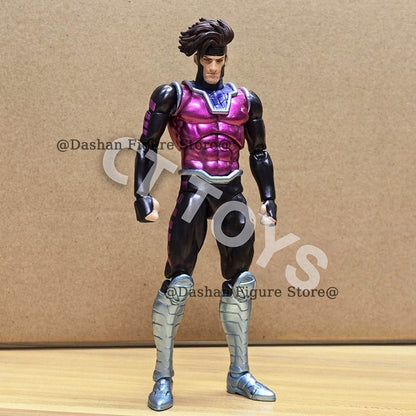 CT Toys X-Men Gambit Boneco de Ação 17cm PVC Colecionável Articulado Versão COMIC. Mafex 131 X-Men Remy Etienne LeBeau Figura de Ação Modelo Brinquedo