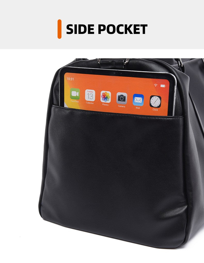 Large Capacity Travel Bag PU Travel Handbag Men Carry On Luggage Duffle Bags Soft Casual Black Big Weekend Bags Travelling Tote