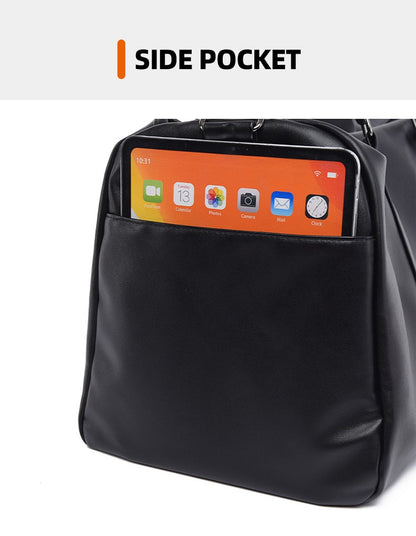 Large Capacity Travel Bag PU Travel Handbag Men Carry On Luggage Duffle Bags Soft Casual Black Big Weekend Bags Travelling Tote