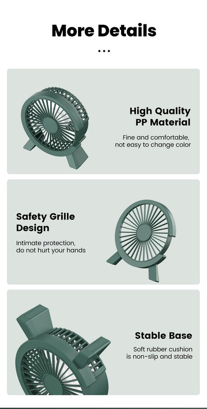 Mini USB Rechargeable Table Fan Portable USB Small Fan Fan For Student Dormitory Computer Summer Gadget Home Desk Office
