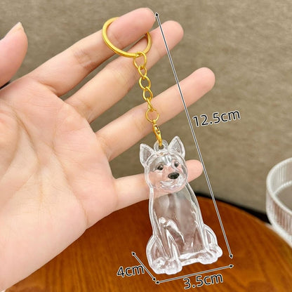 Dog Hair Collection Pendant Hair Storage Box Charm Pet Cute Keychains Clear Plastic Pet Hair Capsule Souvenirs DIY Gifts