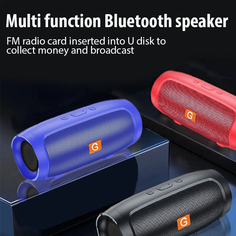 Caixas de som Bluetooth portáteis com subwoofer, estéreo surround, à prova d'água, caixa de som sem fio com rádio FM e cartão TF