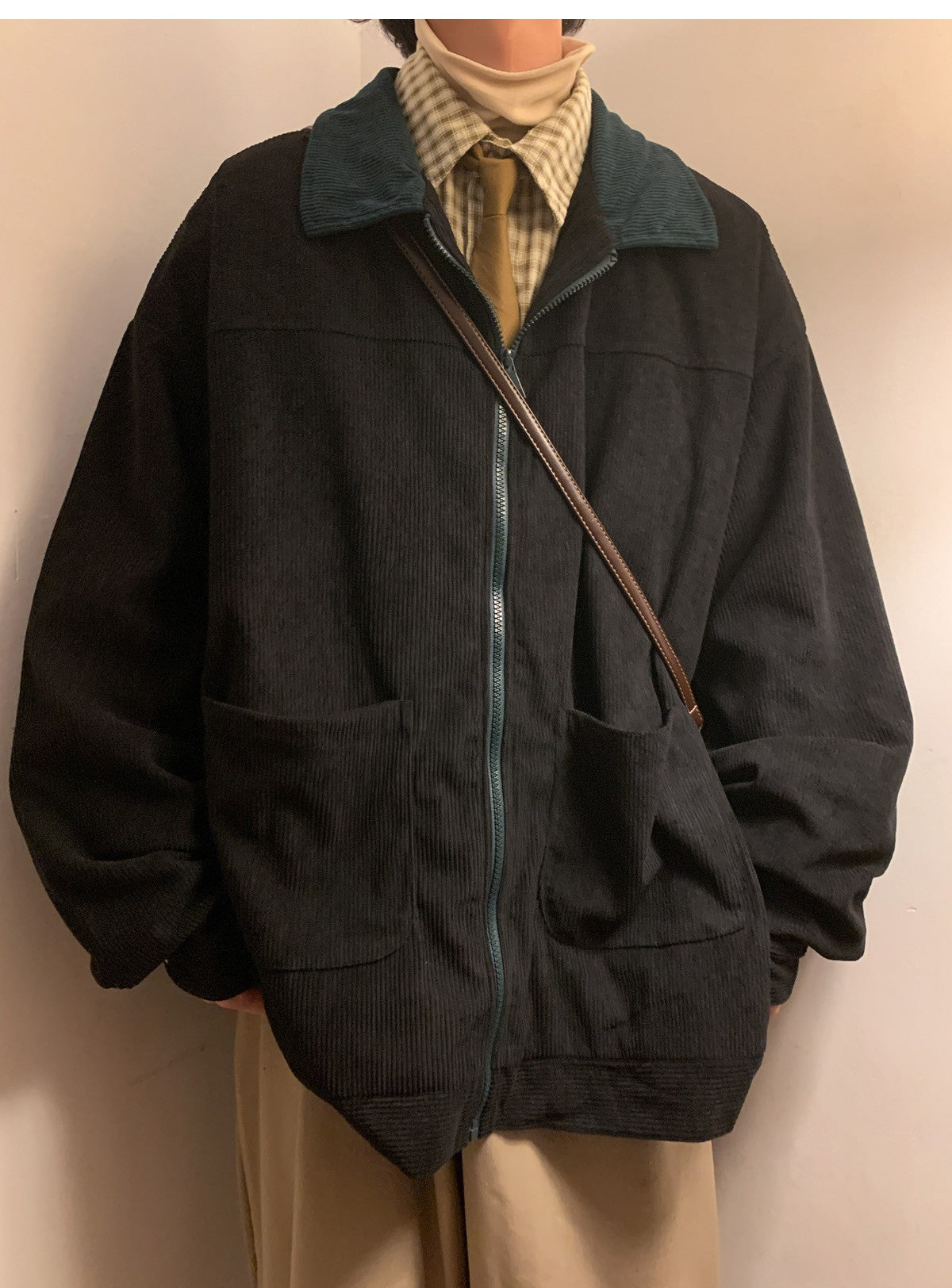 American Style Vintage 2025 Men Bomber Jacket Windbreakers Zipper Coats Autumn Loose Cargo Outwear