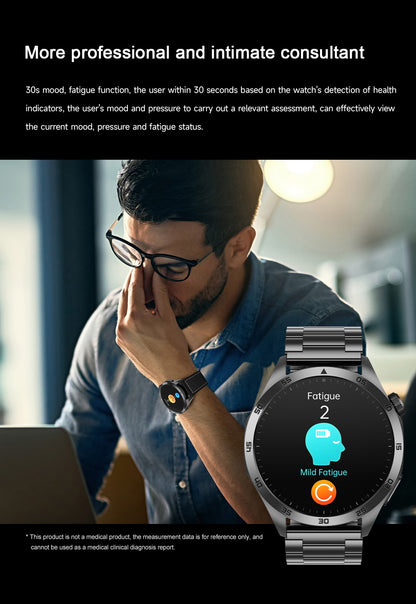 2025New Micro Physical Examination Blood Lipids Uric Acid Blood Pressure Smart Watch ECG+PPG Clock Bluetooth Call Smartwatch Men