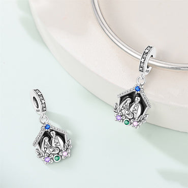925 Sterling Silver Madonna and Child Jesus Nativity Pendant Classic Charm Fit Original Charm Bracelets Women DIY Jewelry Gift