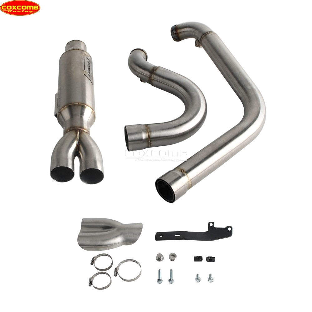 Slip On Exhaust Muffler System Motorcycle Complete Exhaust Pipe For Harley Dyna Street Bob FXDB FXDBB FXDBP FXDBI Limited FXDBC